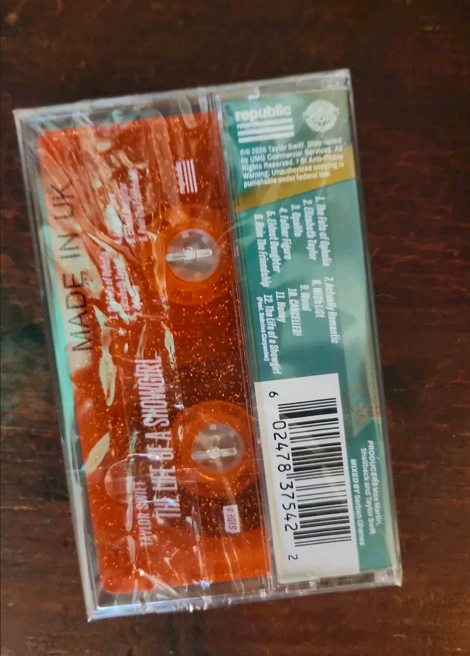 Taylor Swift Life of a Showgirl Cassette