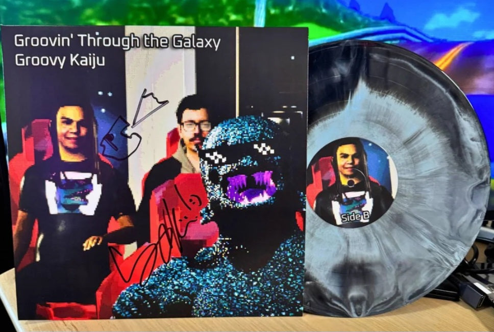 Groovy Kaiju Groovin' through the galaxy signed vinyl