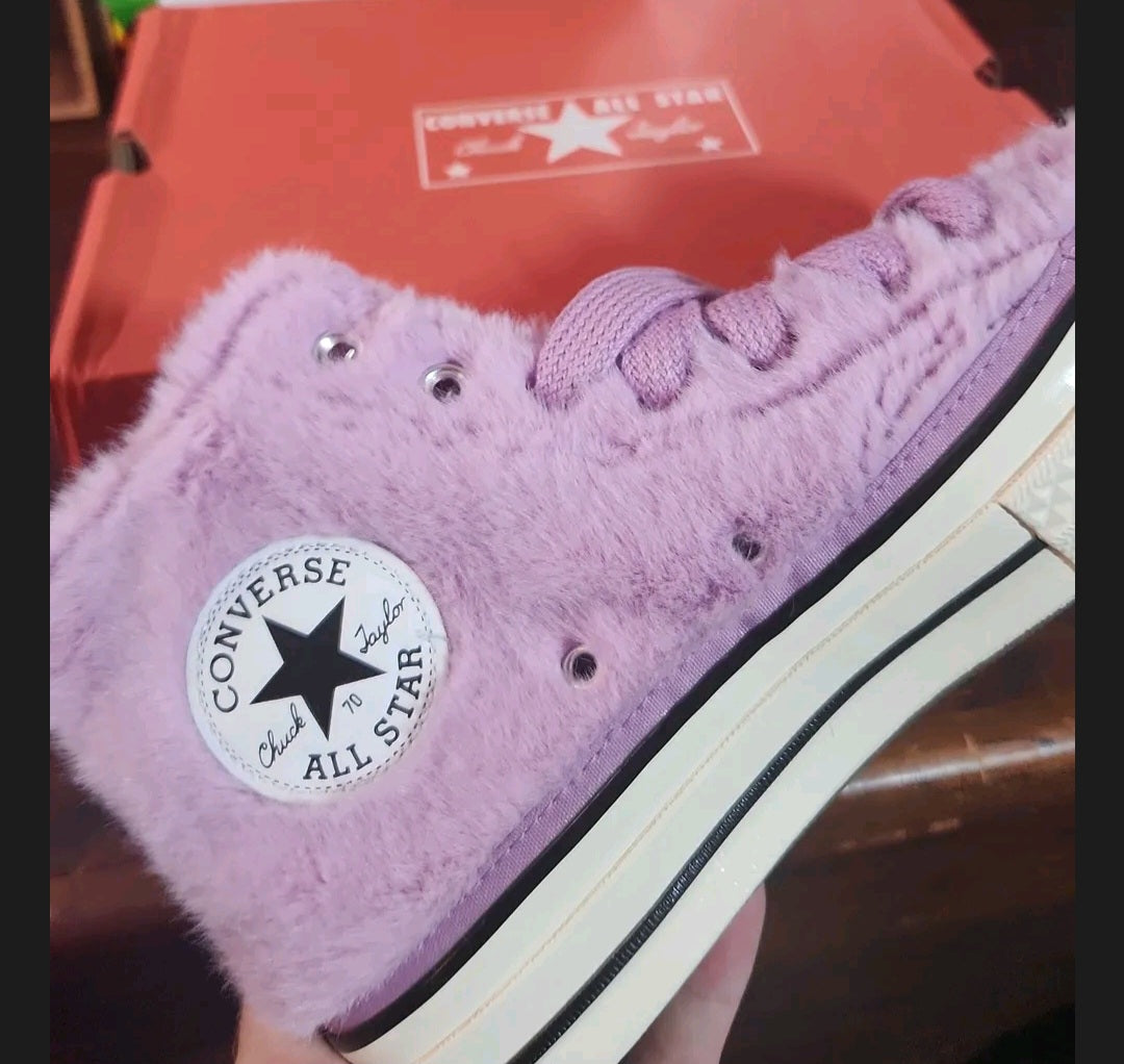 Converse Chuck Taylor Pink Faux Fur 7.5